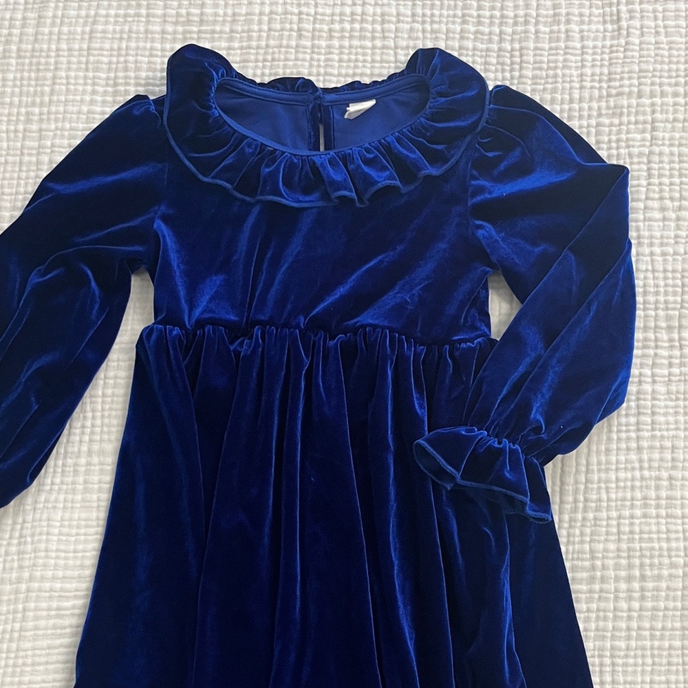 SHEIN - Royal Blue Velvet Kids Formal Dress